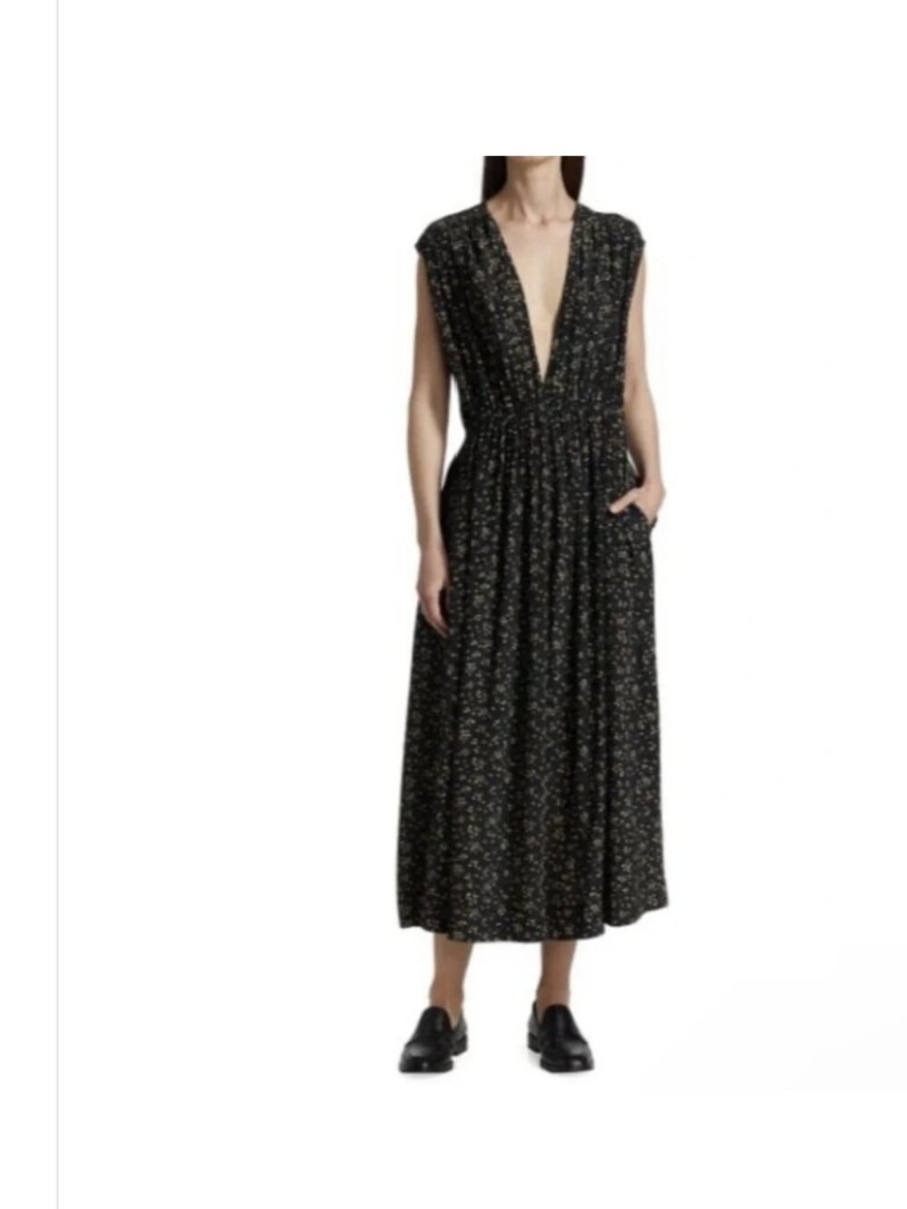 GANNI floral-print sleeveless midi dress size 34
